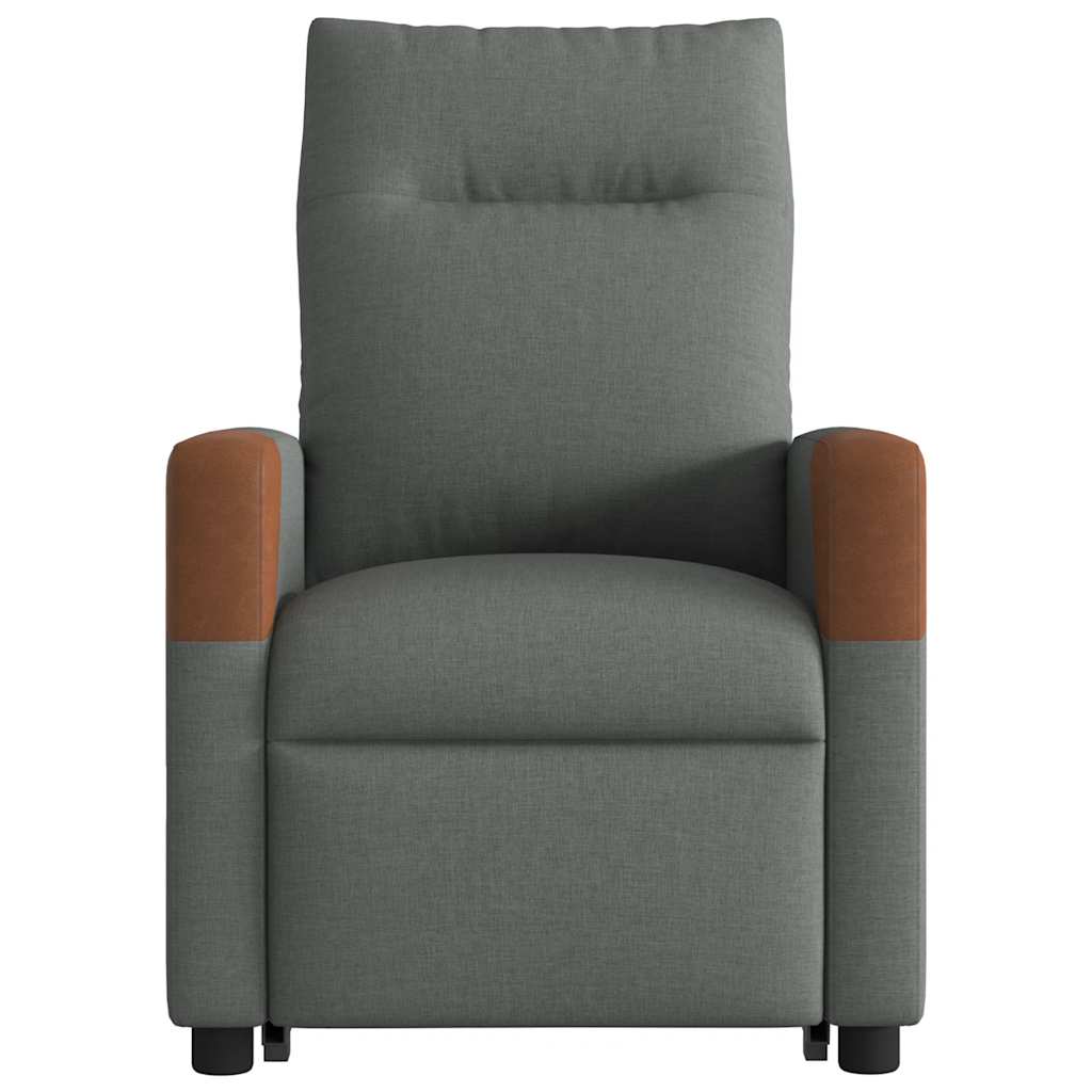 Fauteuil de massage électrique avec aide au verticalisation en tissu gris foncé