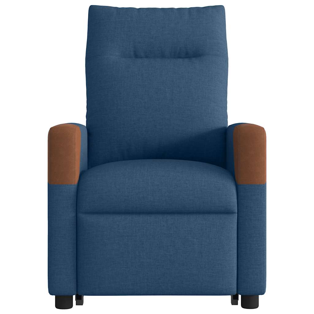 Massagesessel mit Aufstehhilfe Elektrisch Blau Stoff