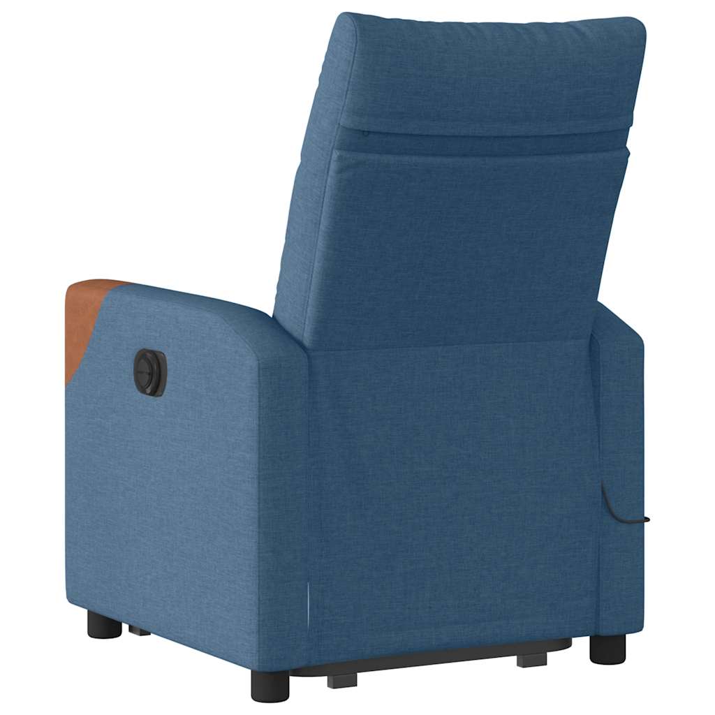Massagesessel mit Aufstehhilfe Elektrisch Blau Stoff