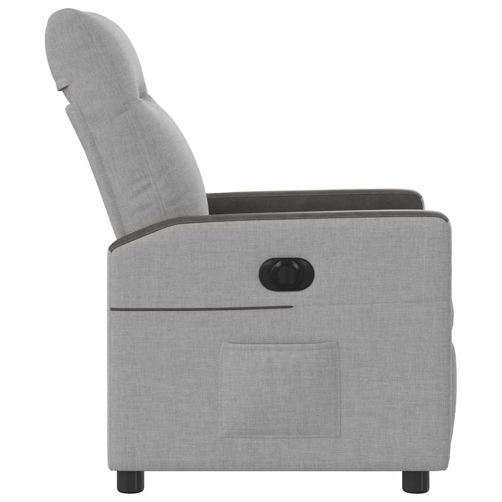 Fauteuil inclinable électrique en tissu gris nuage
