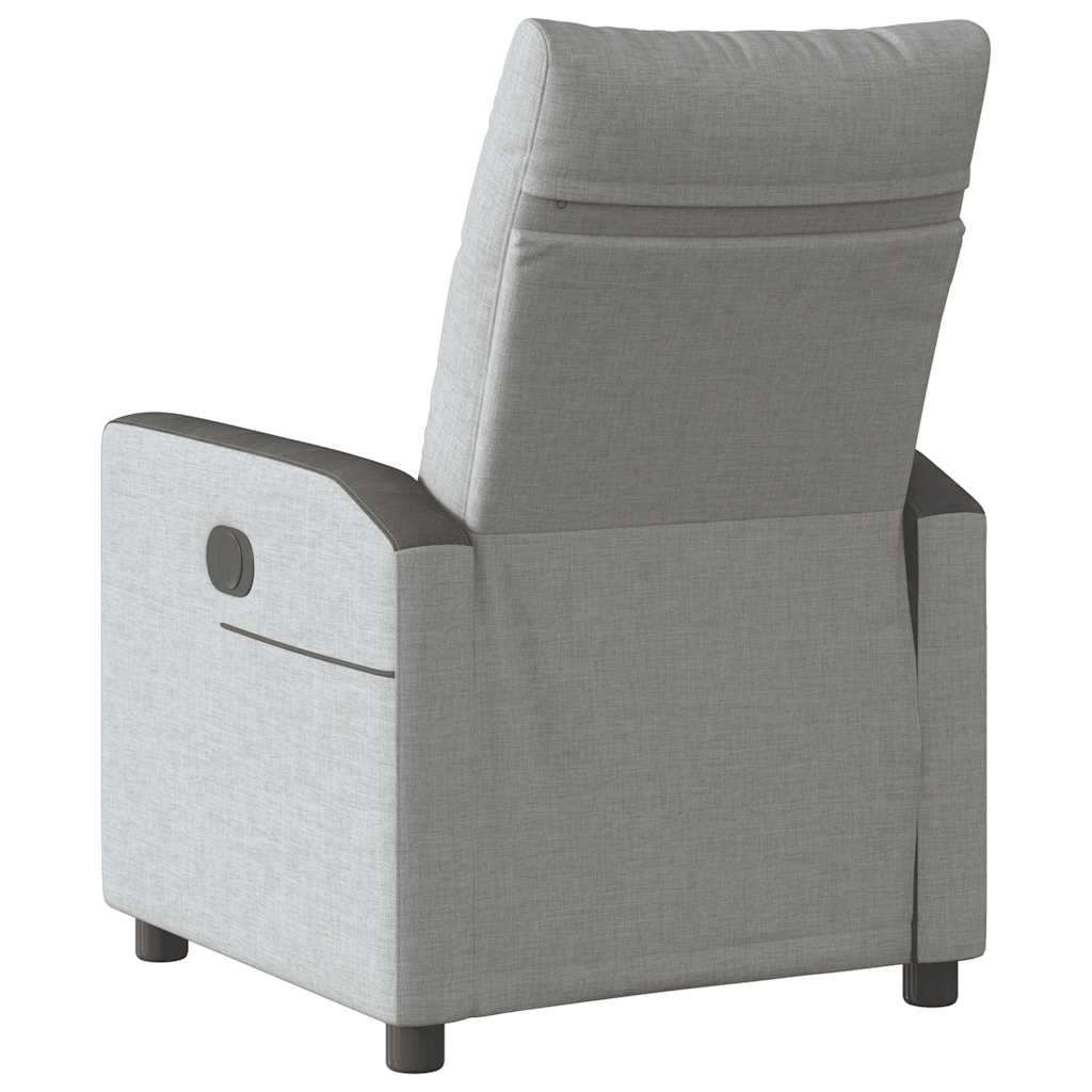 Fauteuil inclinable électrique en tissu gris nuage