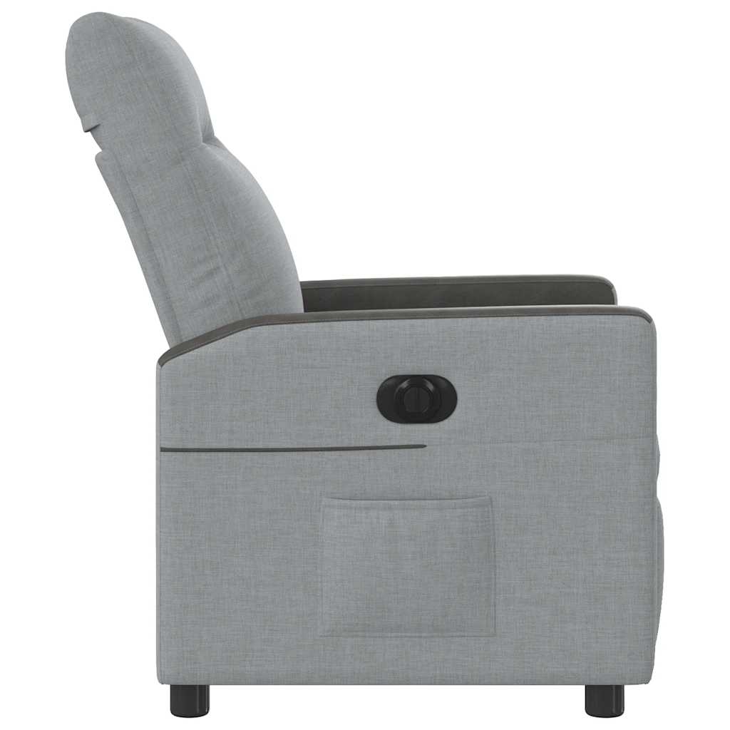 Fauteuil inclinable électrique en tissu gris clair