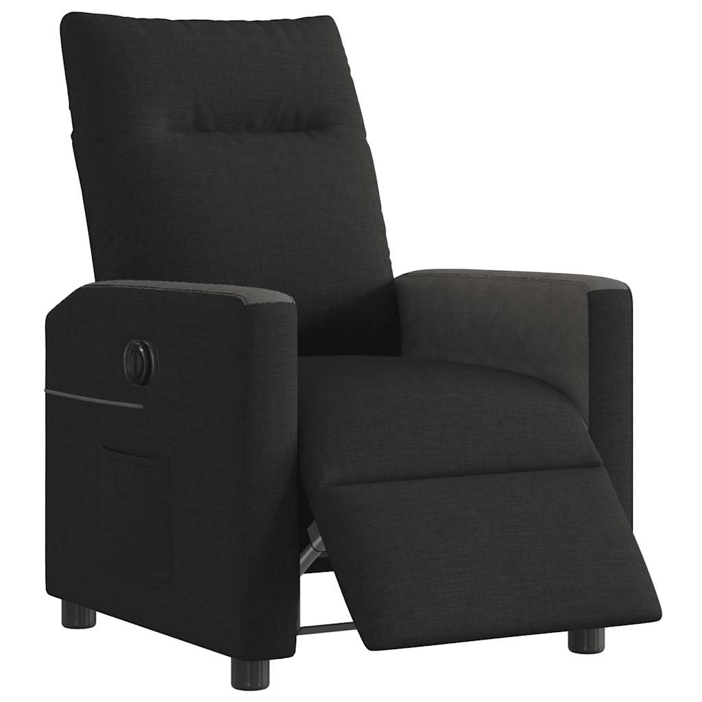 Fauteuil inclinable électrique en tissu noir