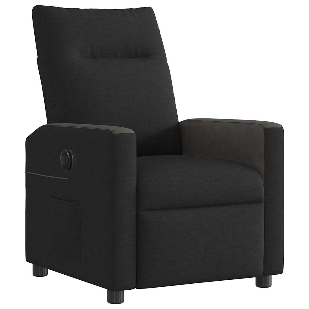 Fauteuil inclinable électrique en tissu noir