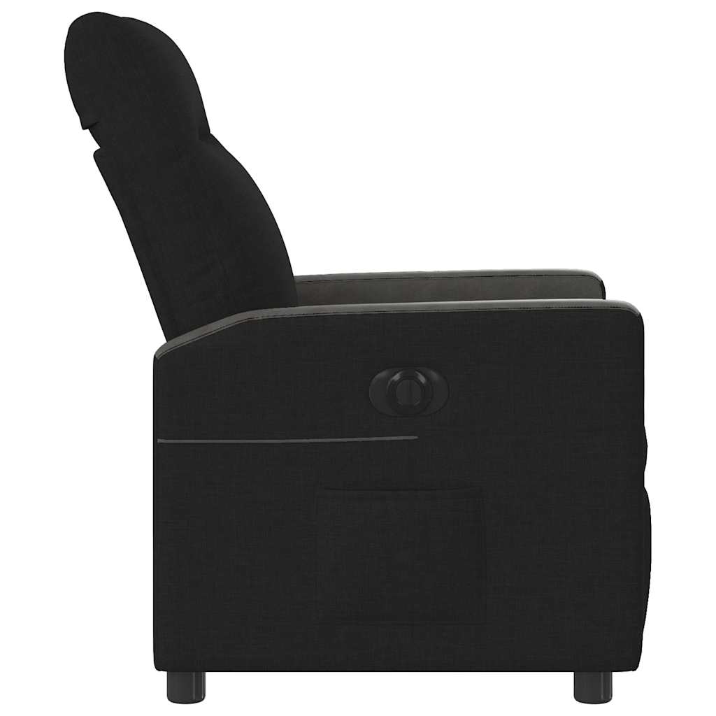Fauteuil inclinable électrique en tissu noir