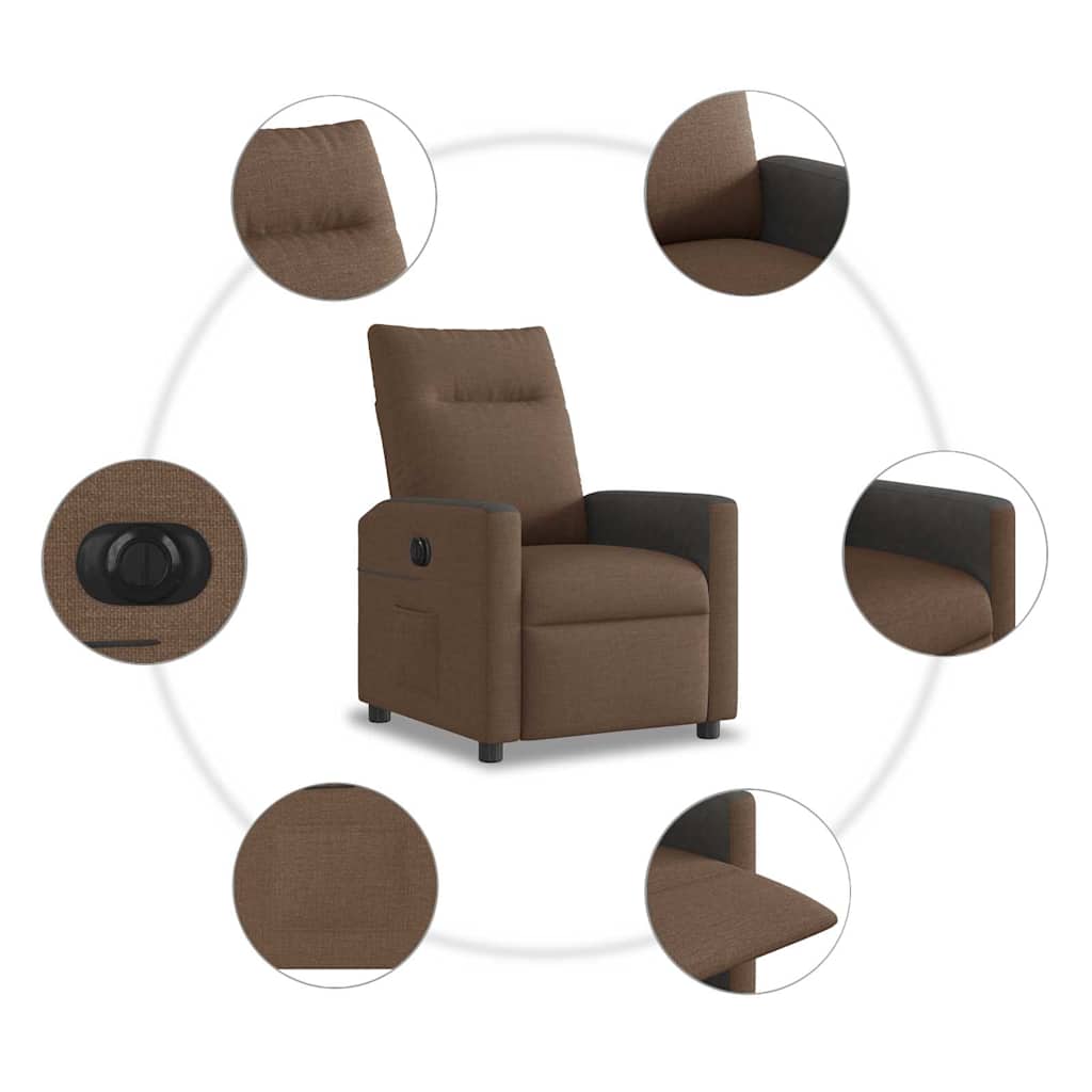 Relaxsessel Elektrisch Braun Stoff