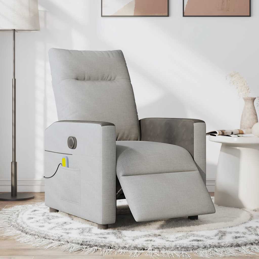 Fauteuil de massage électrique en tissu gris nuage