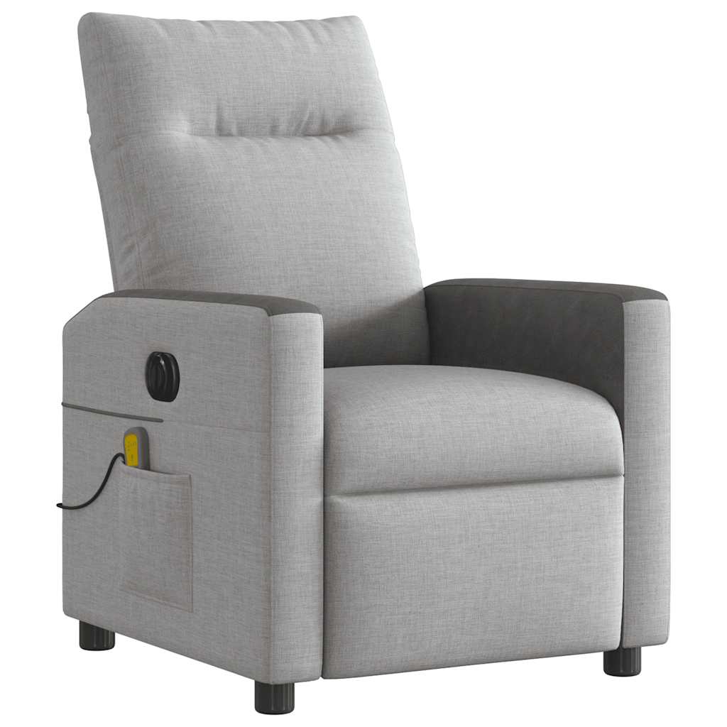 Fauteuil de massage électrique en tissu gris nuage