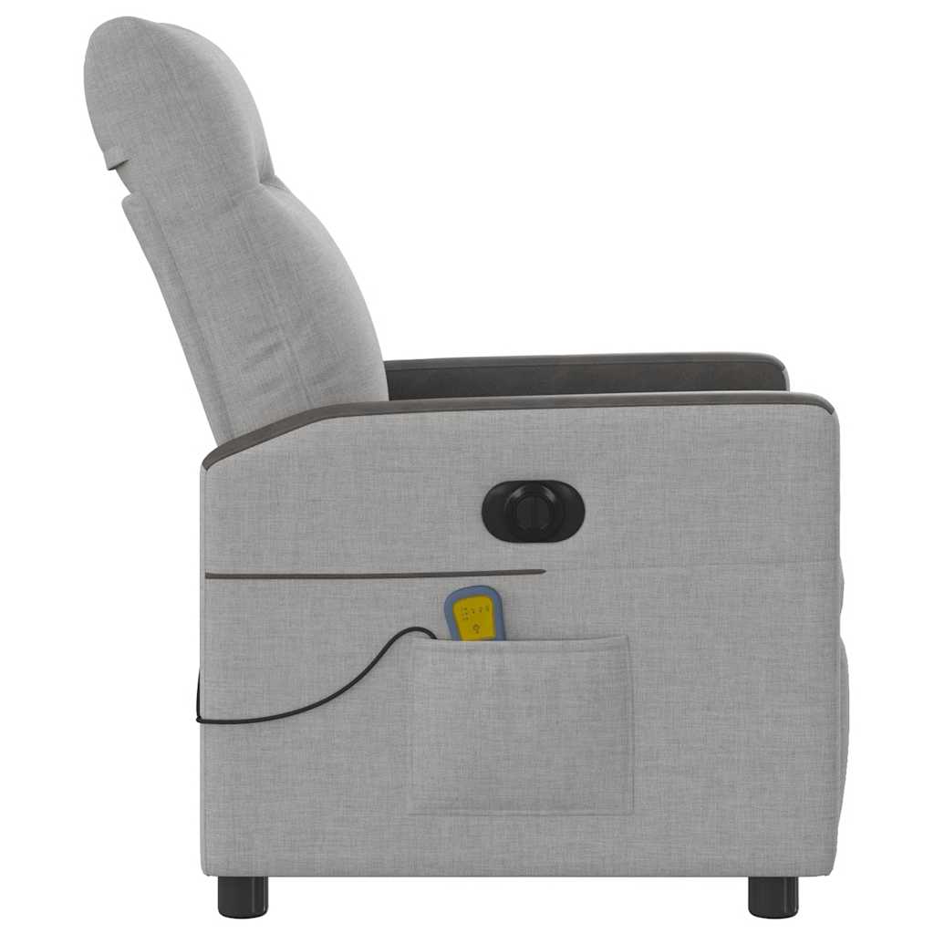 Fauteuil de massage électrique en tissu gris nuage