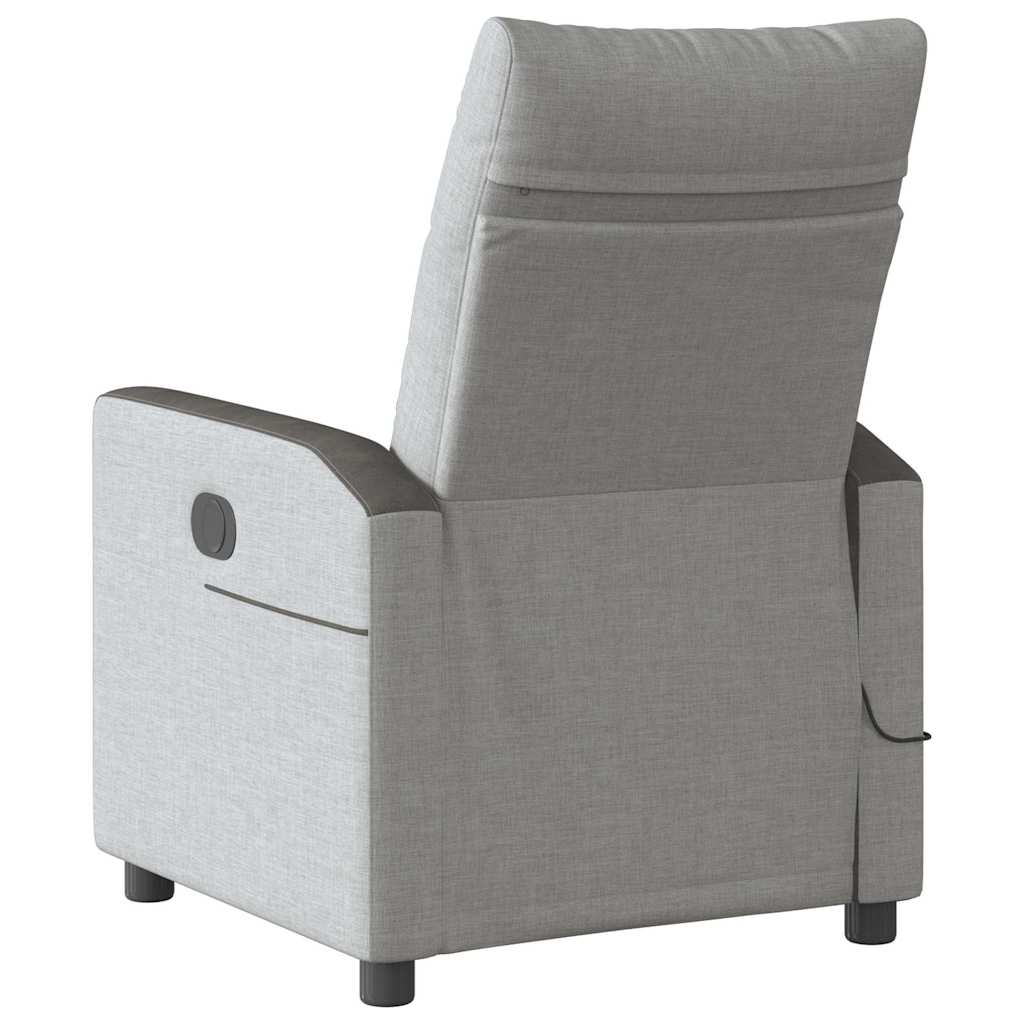 Fauteuil de massage électrique en tissu gris nuage