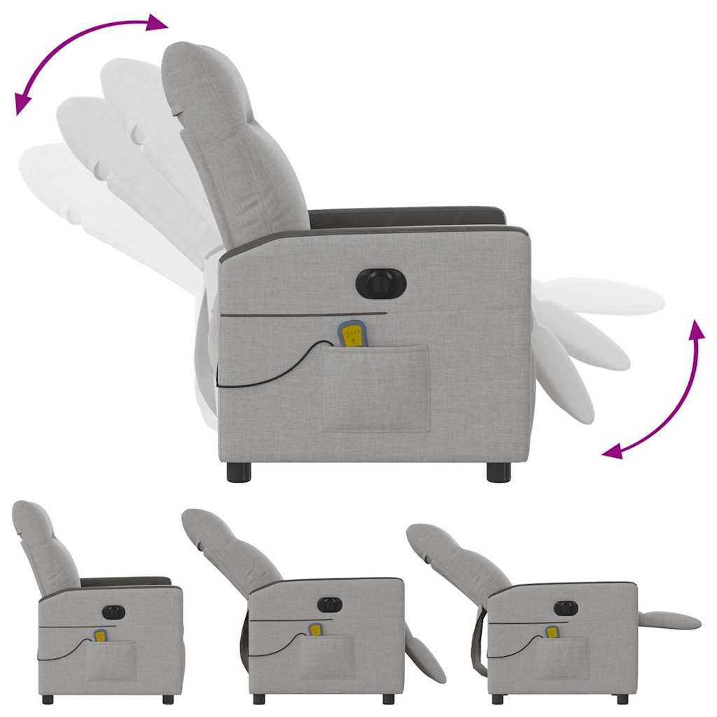Fauteuil de massage électrique en tissu gris nuage