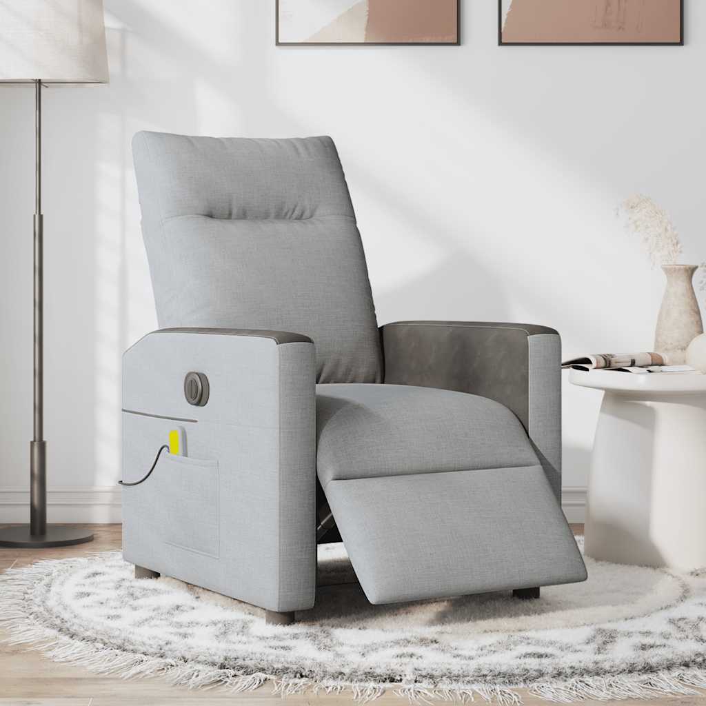 Fauteuil de massage électrique en tissu gris clair
