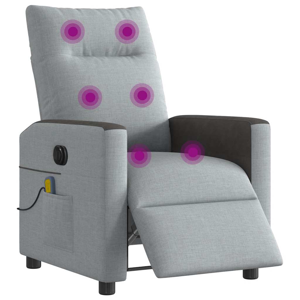 Fauteuil de massage électrique en tissu gris clair