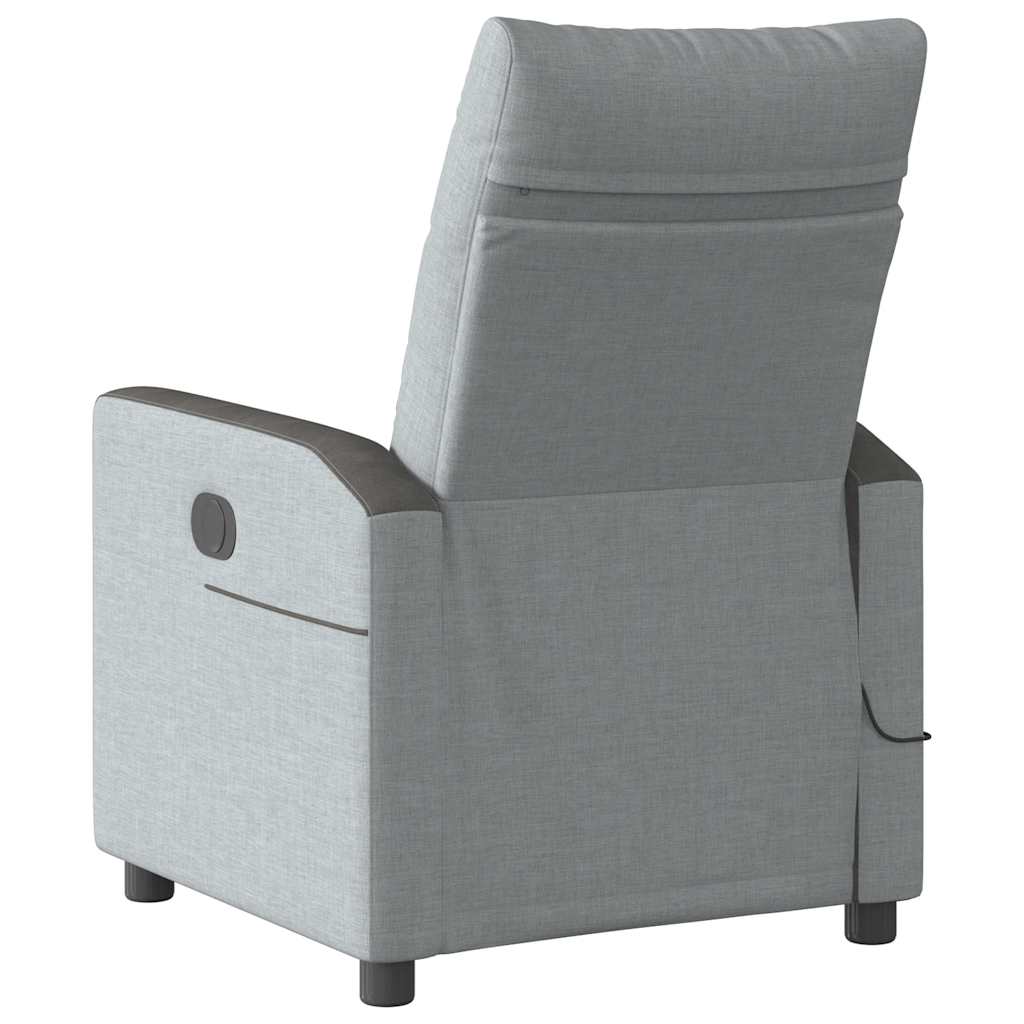 Fauteuil de massage électrique en tissu gris clair