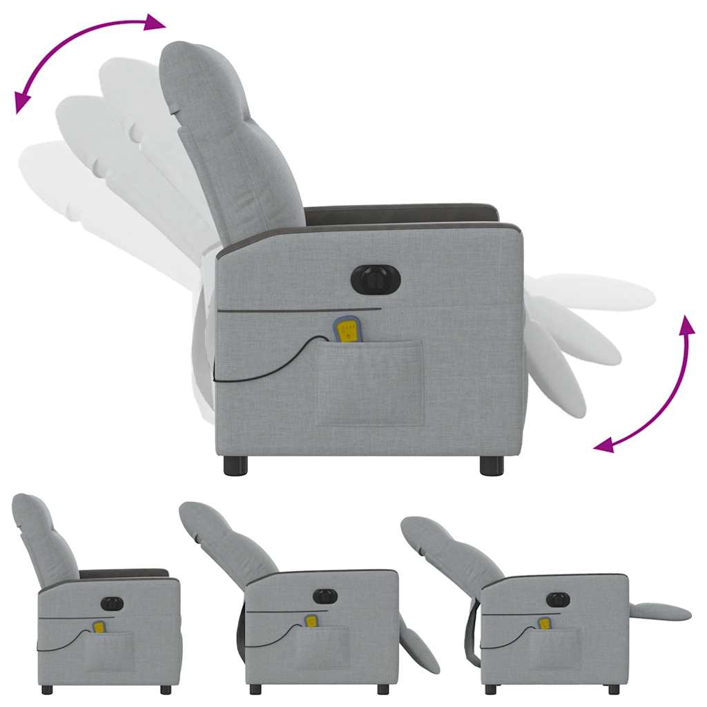 Fauteuil de massage électrique en tissu gris clair