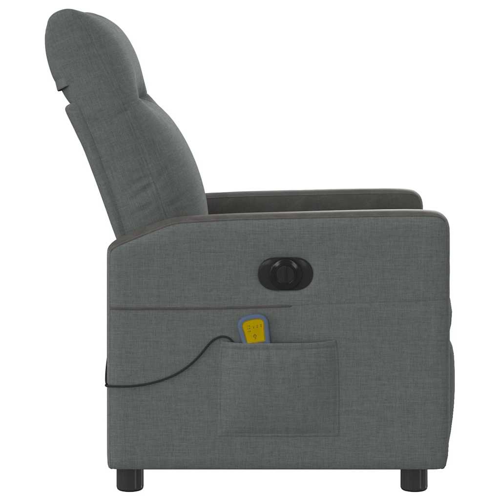 Fauteuil de massage électrique en tissu gris foncé