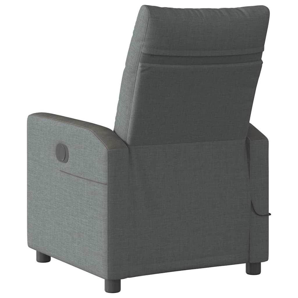 Fauteuil de massage électrique en tissu gris foncé