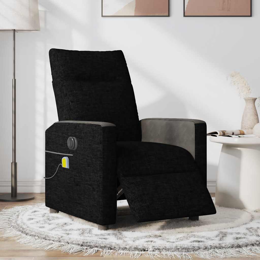Fauteuil de massage électrique en tissu noir