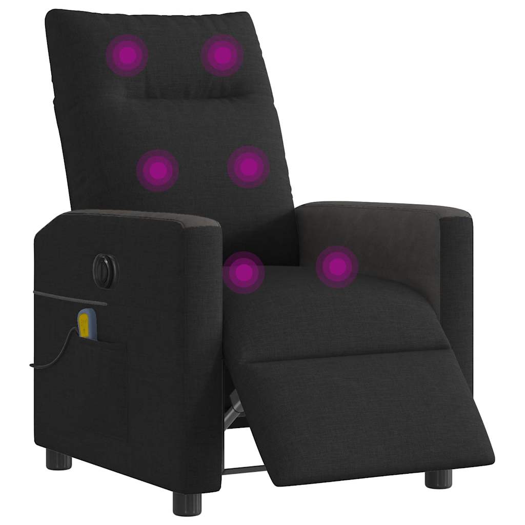 Fauteuil de massage électrique en tissu noir