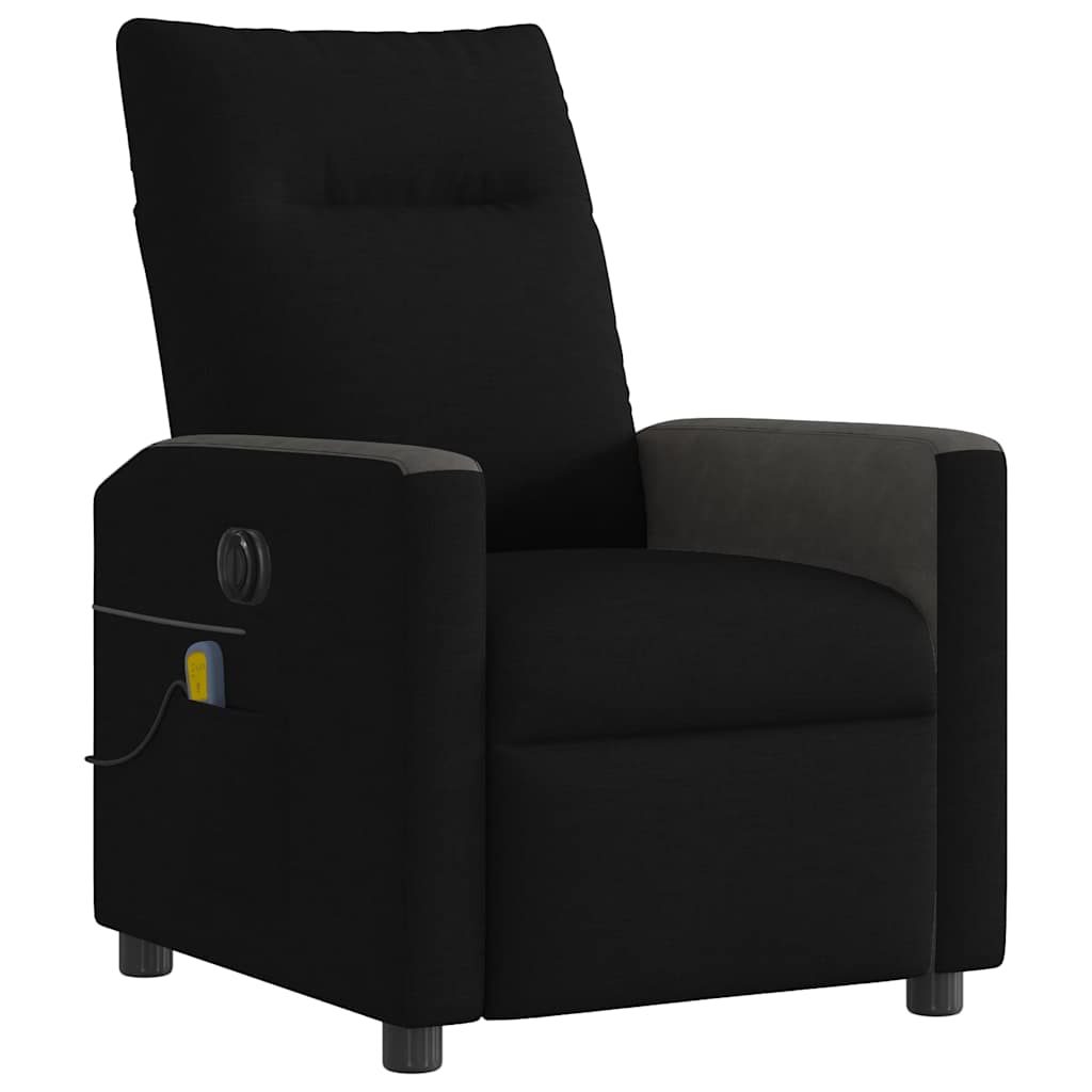 Fauteuil de massage électrique en tissu noir