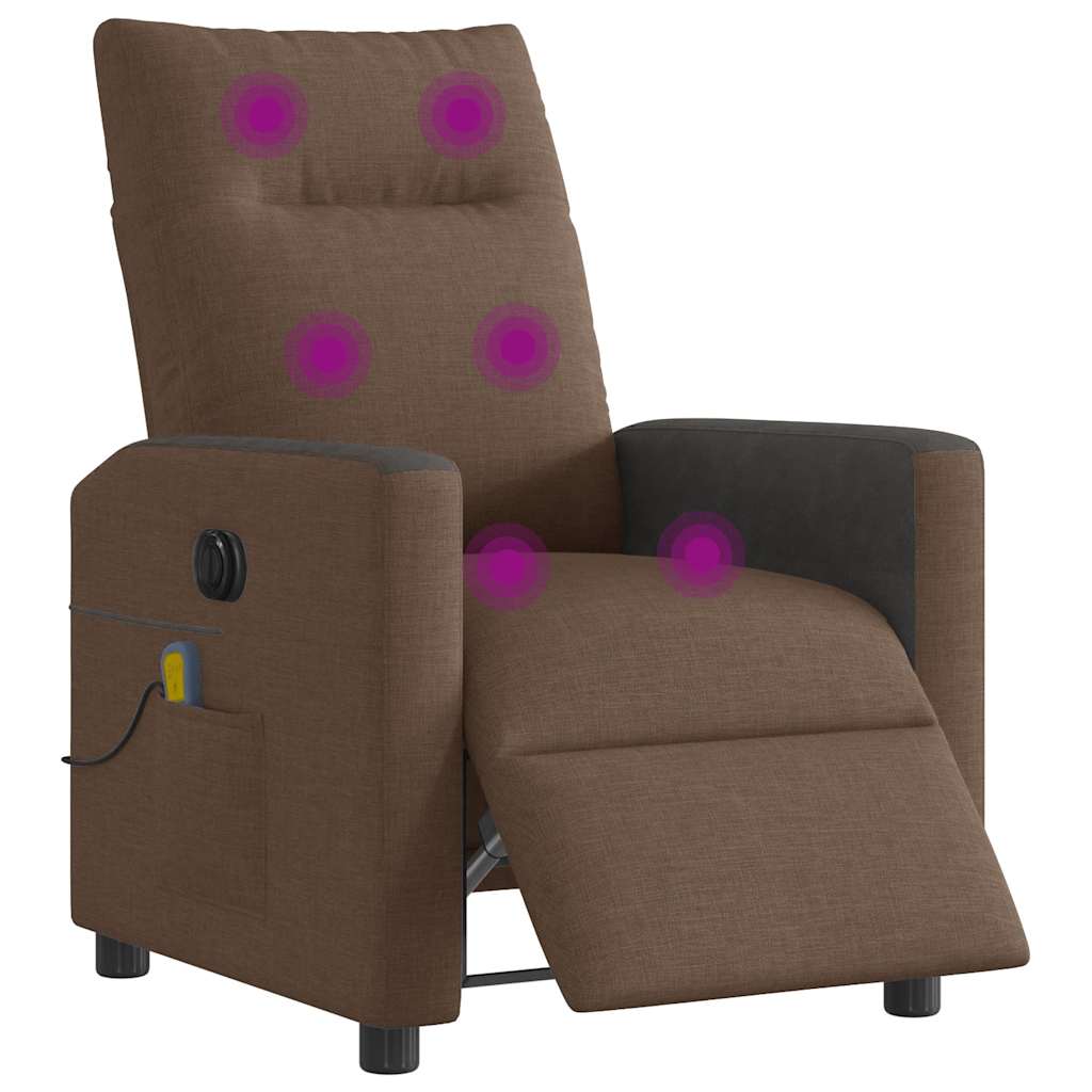 Fauteuil de massage électrique en tissu marron