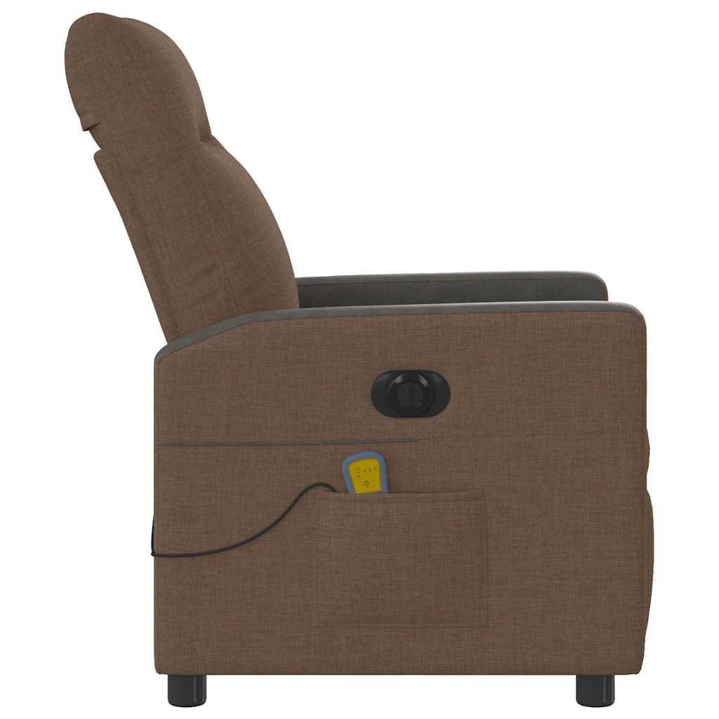 Fauteuil de massage électrique en tissu marron