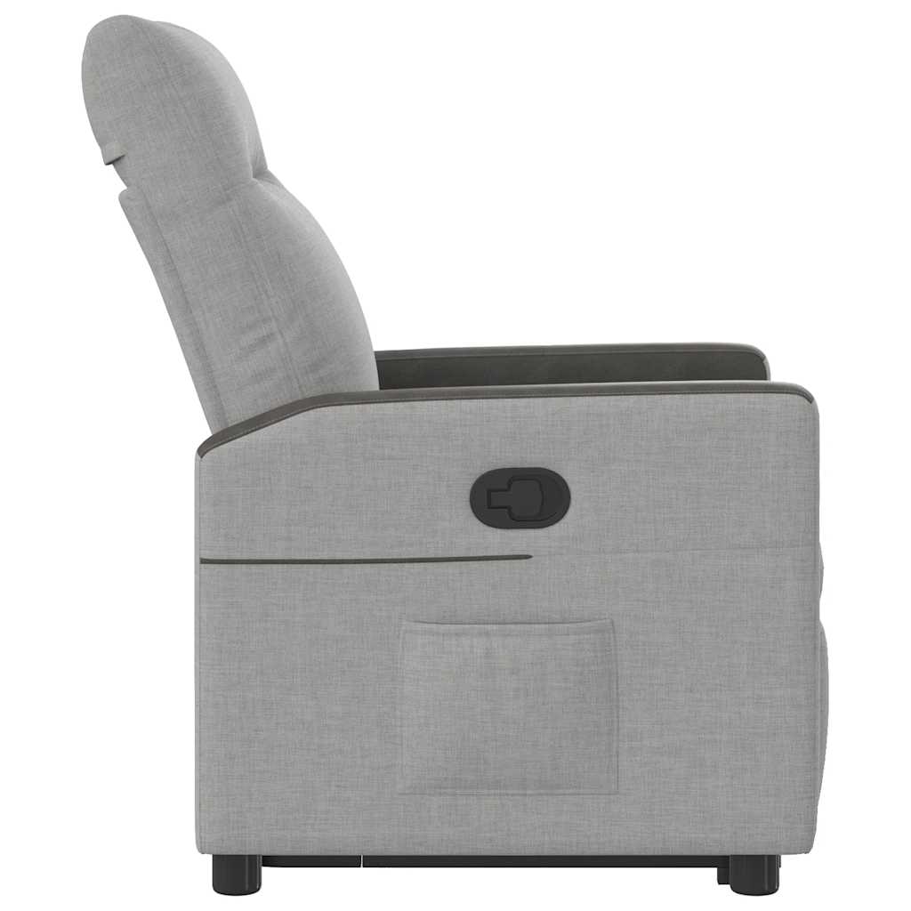 Fauteuil relax avec aide à la verticalisation en tissu gris nuage