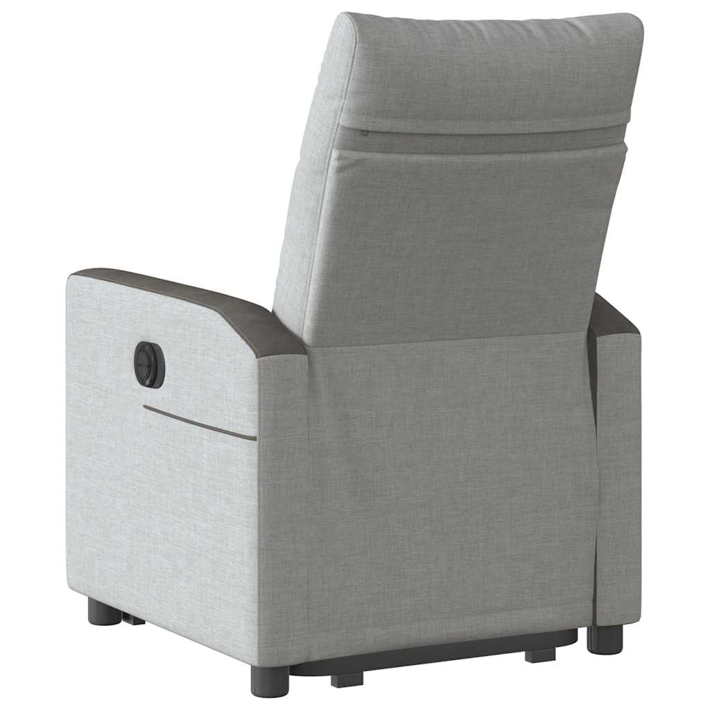 Fauteuil relax avec aide à la verticalisation en tissu gris nuage