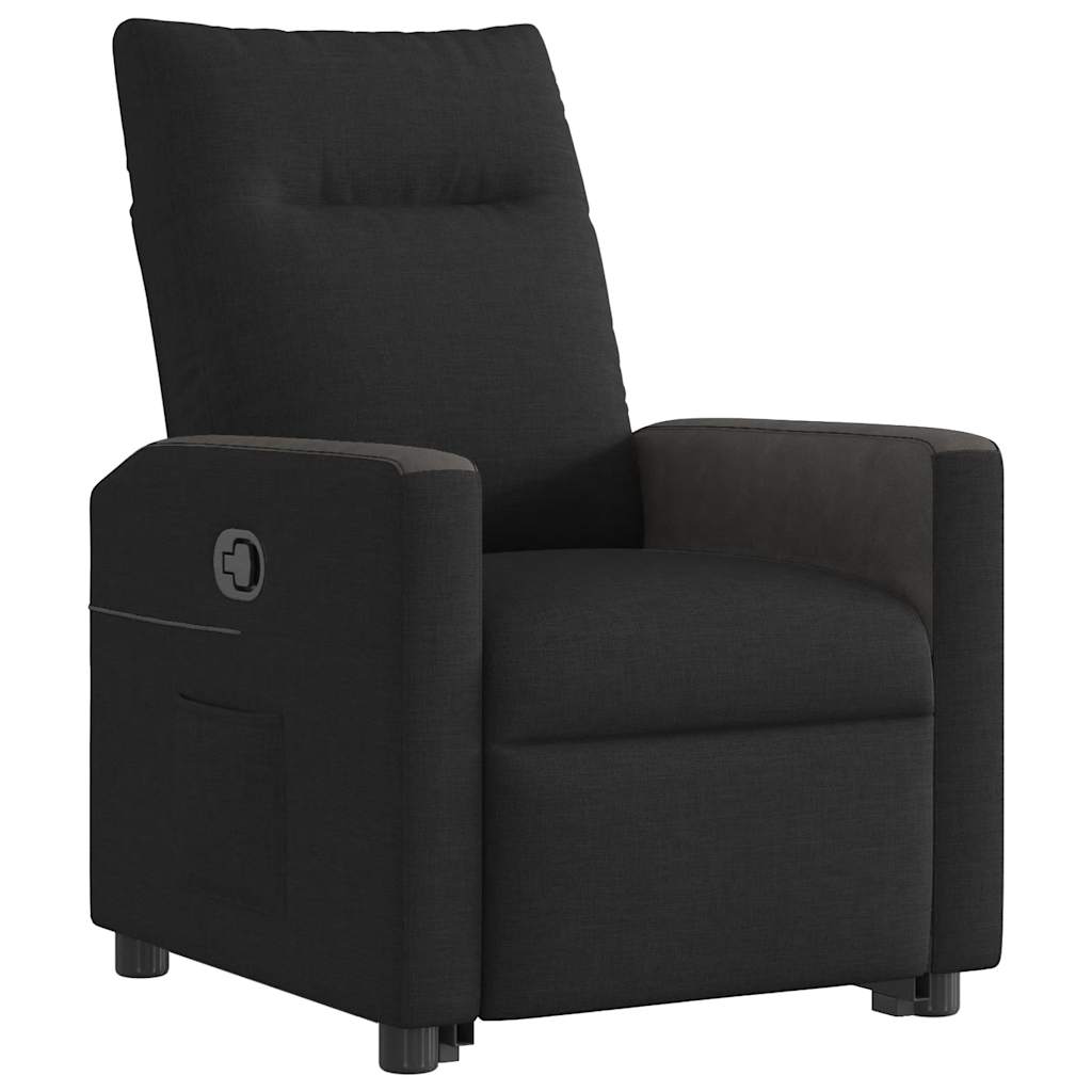 Fauteuil inclinable avec aide à la verticalisation en tissu noir