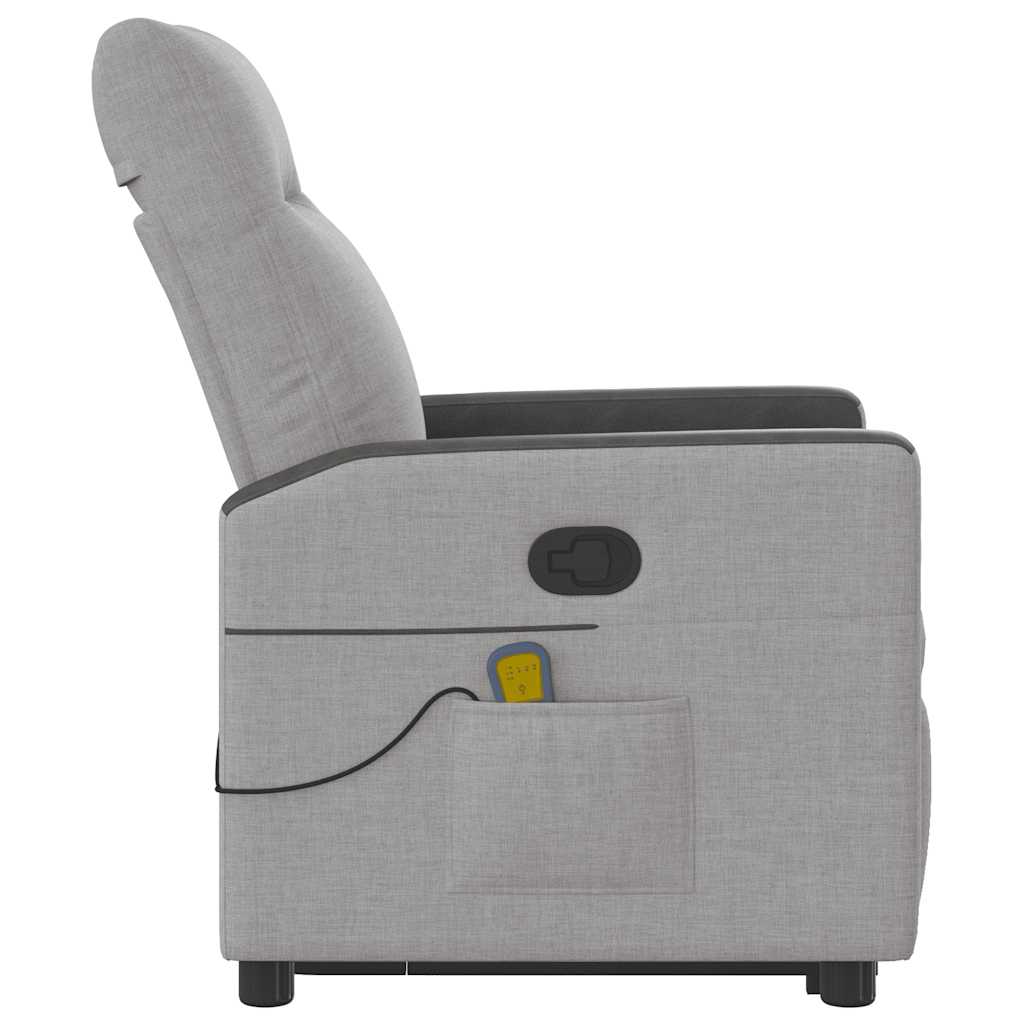 Fauteuil de massage avec aide à la verticalisation en tissu gris nuage