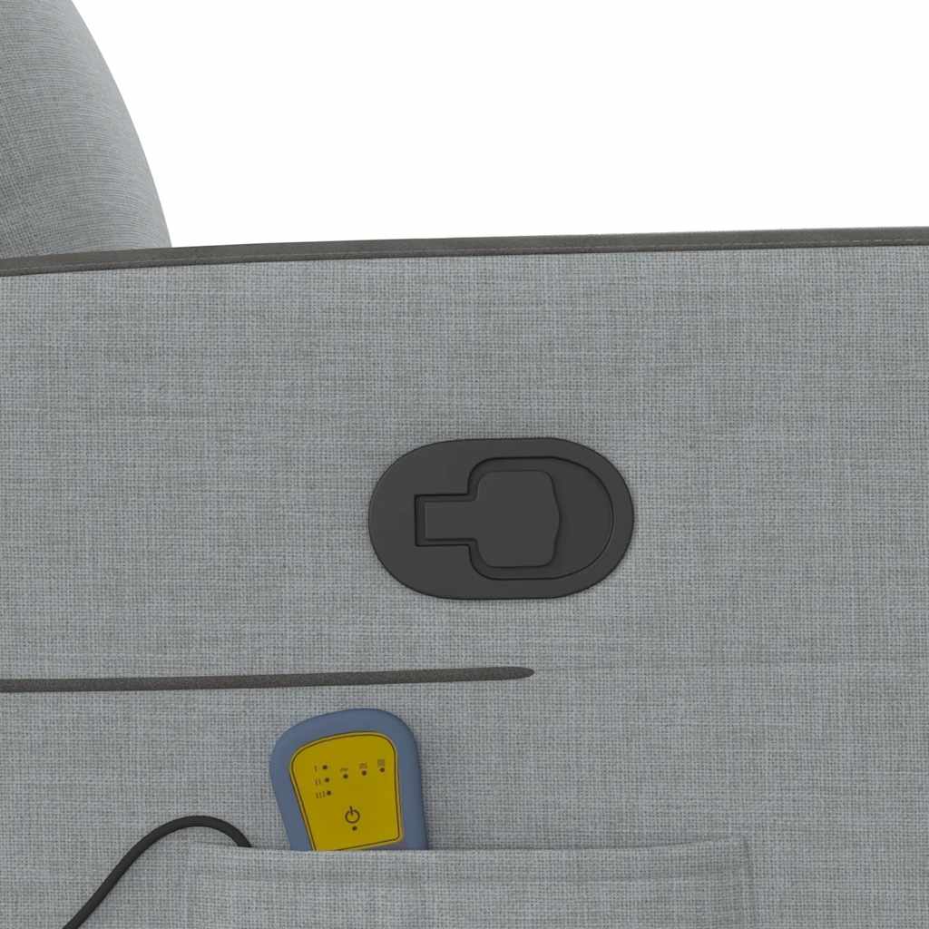Fauteuil de massage avec aide à la verticalisation en tissu gris clair