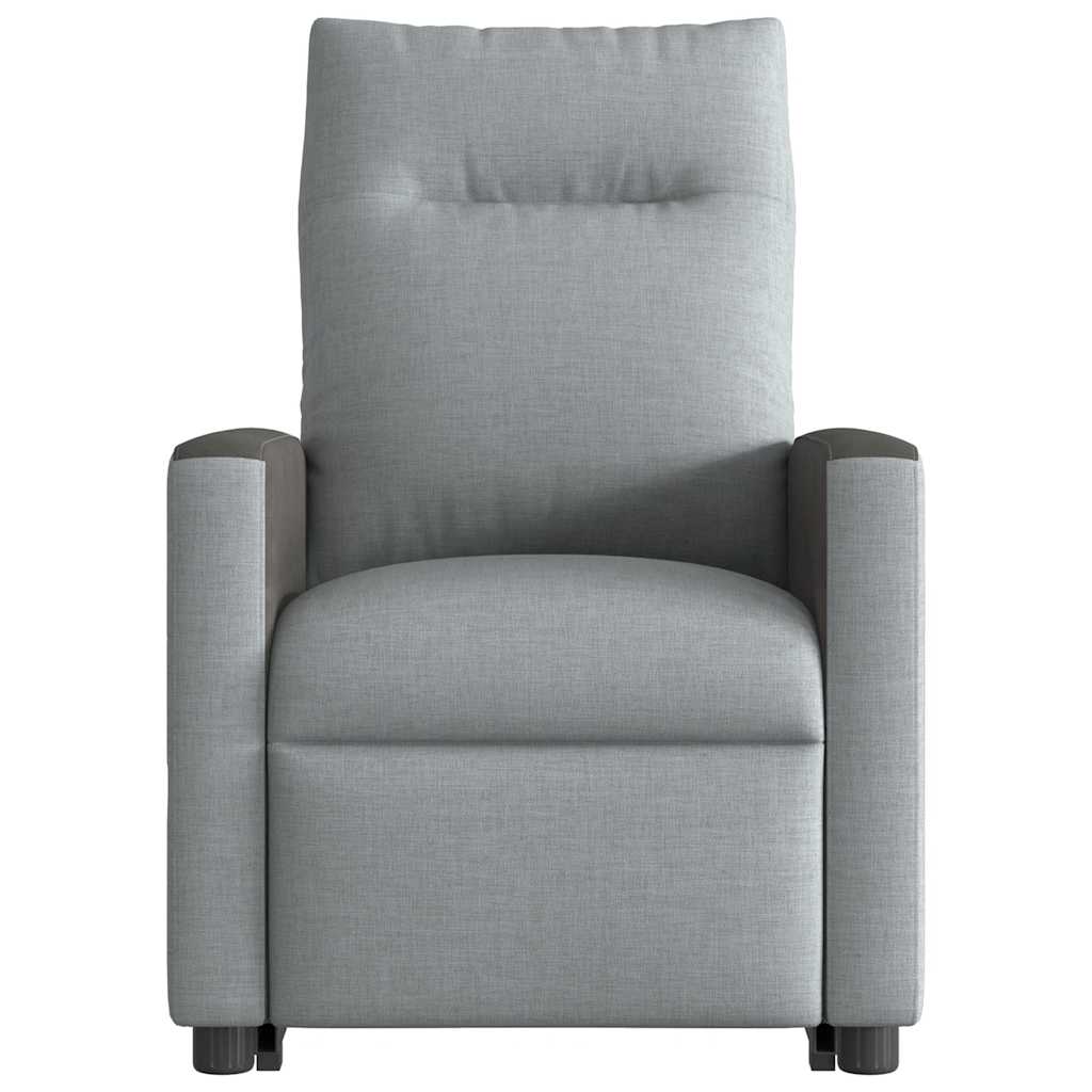 Fauteuil de massage avec aide à la verticalisation en tissu gris clair