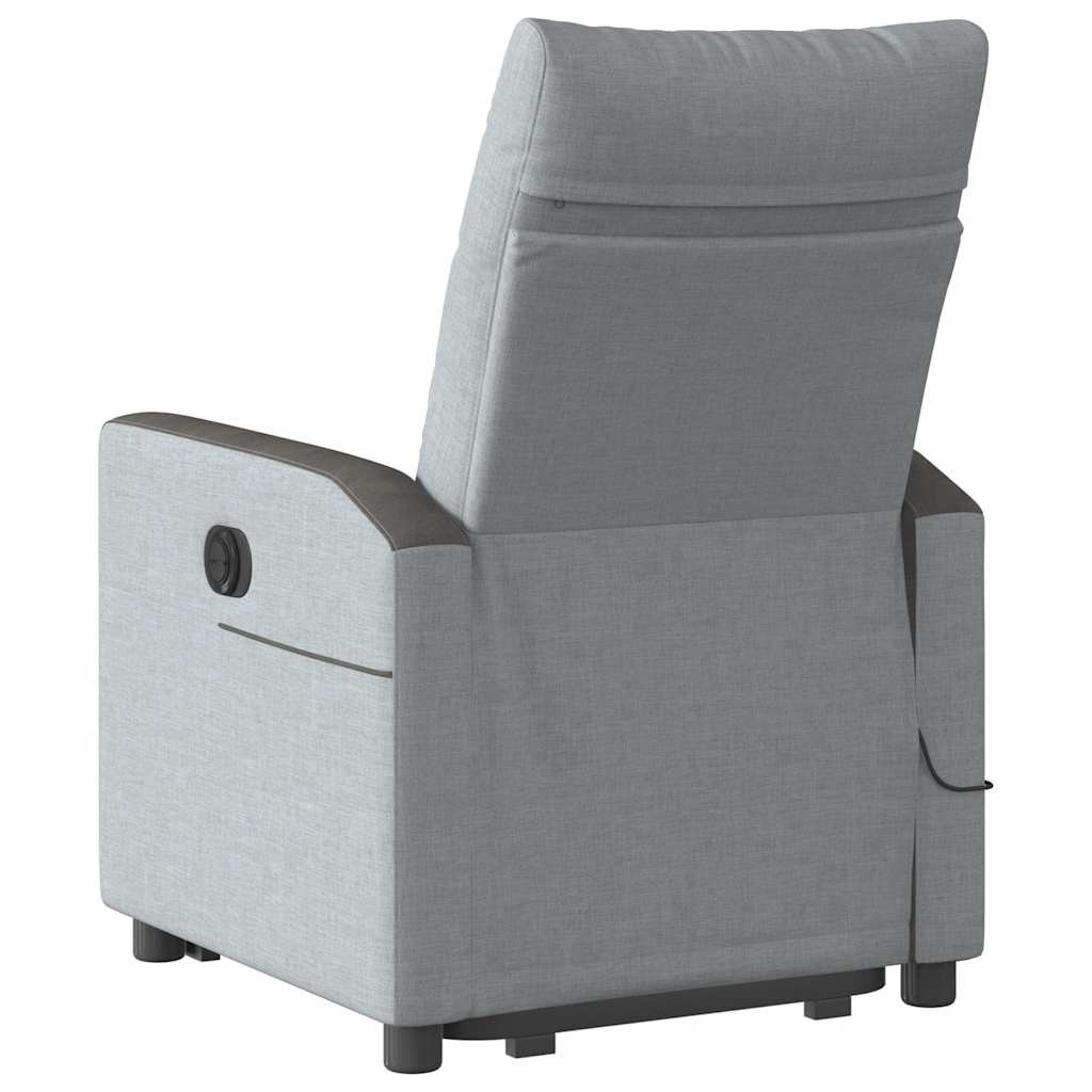 Fauteuil de massage avec aide à la verticalisation en tissu gris clair