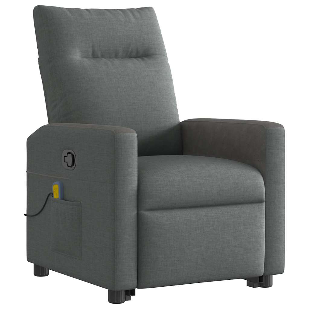 Fauteuil de massage avec aide au verticalisation en tissu gris foncé