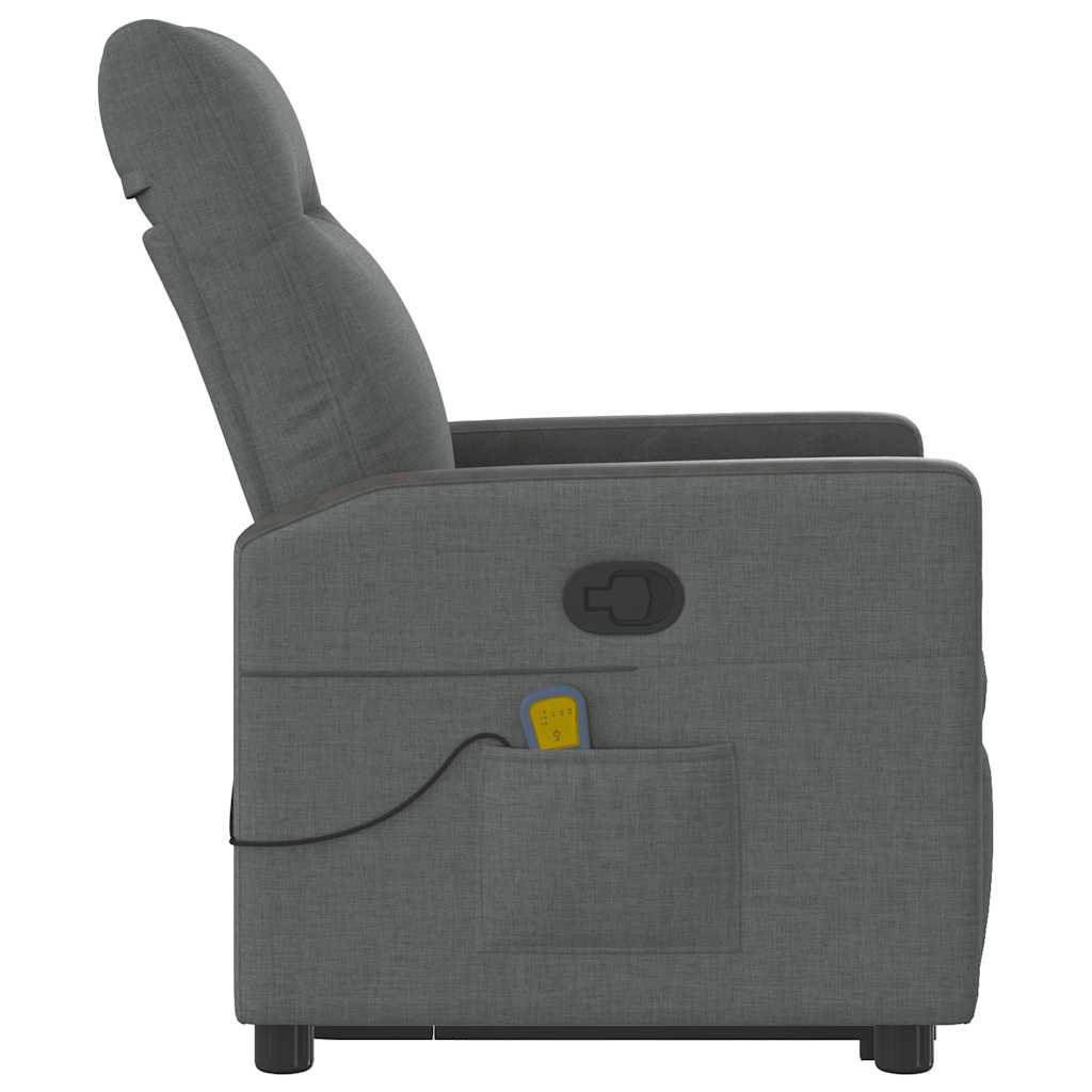 Fauteuil de massage avec aide au verticalisation en tissu gris foncé