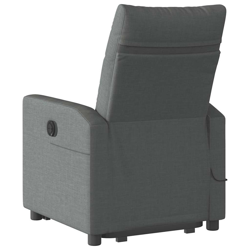 Fauteuil de massage avec aide au verticalisation en tissu gris foncé
