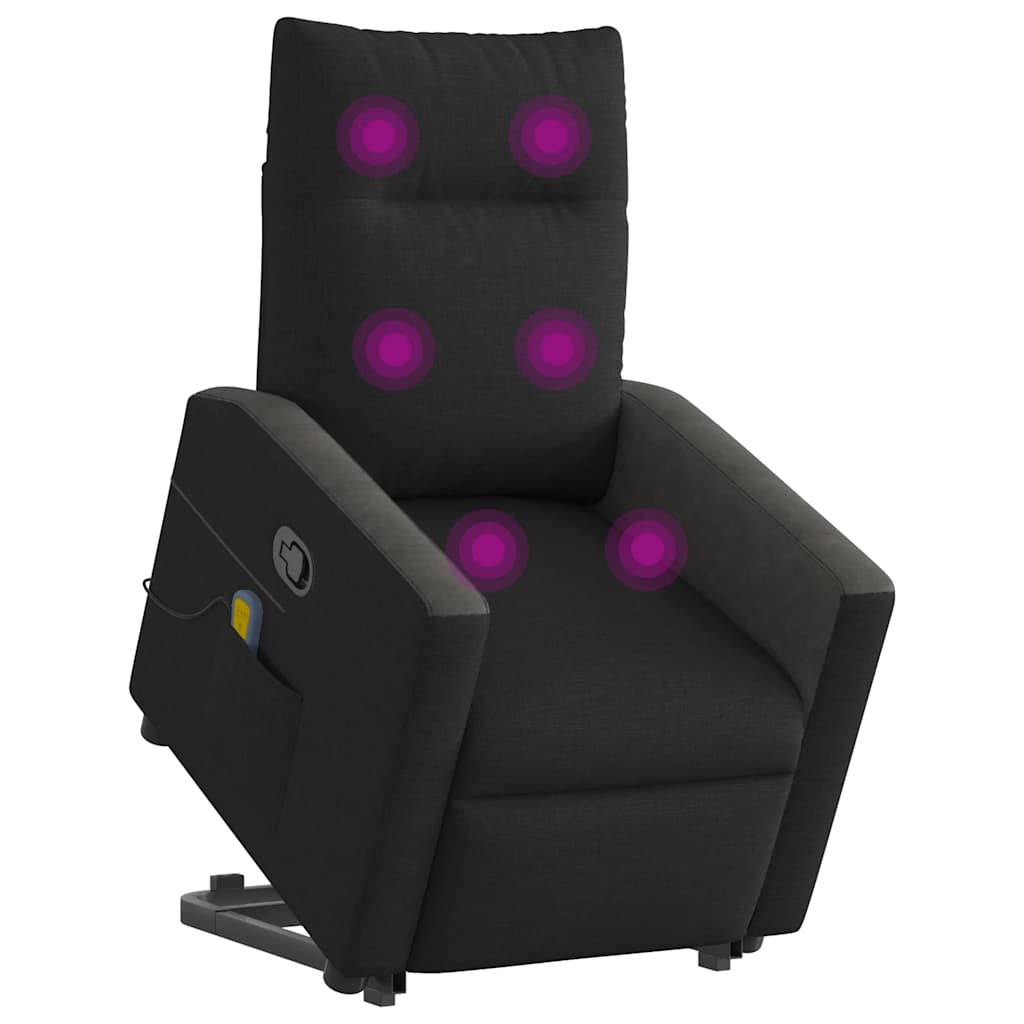 Fauteuil de massage avec aide au verticalisation en tissu noir