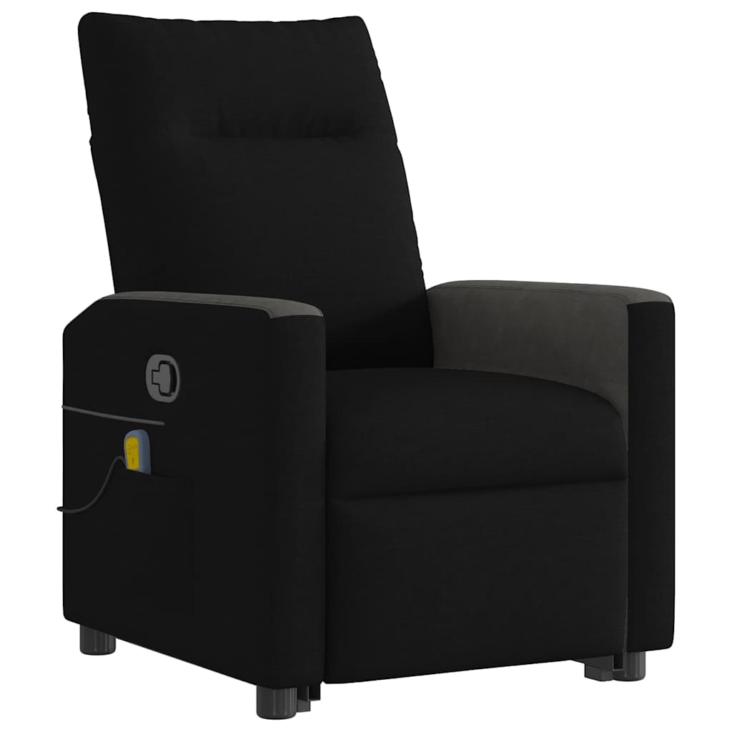 Fauteuil de massage avec aide au verticalisation en tissu noir
