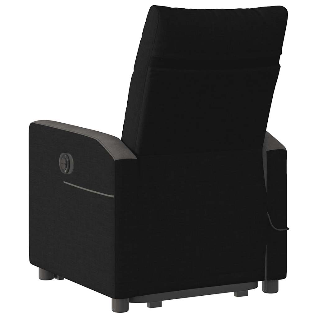 Fauteuil de massage avec aide au verticalisation en tissu noir