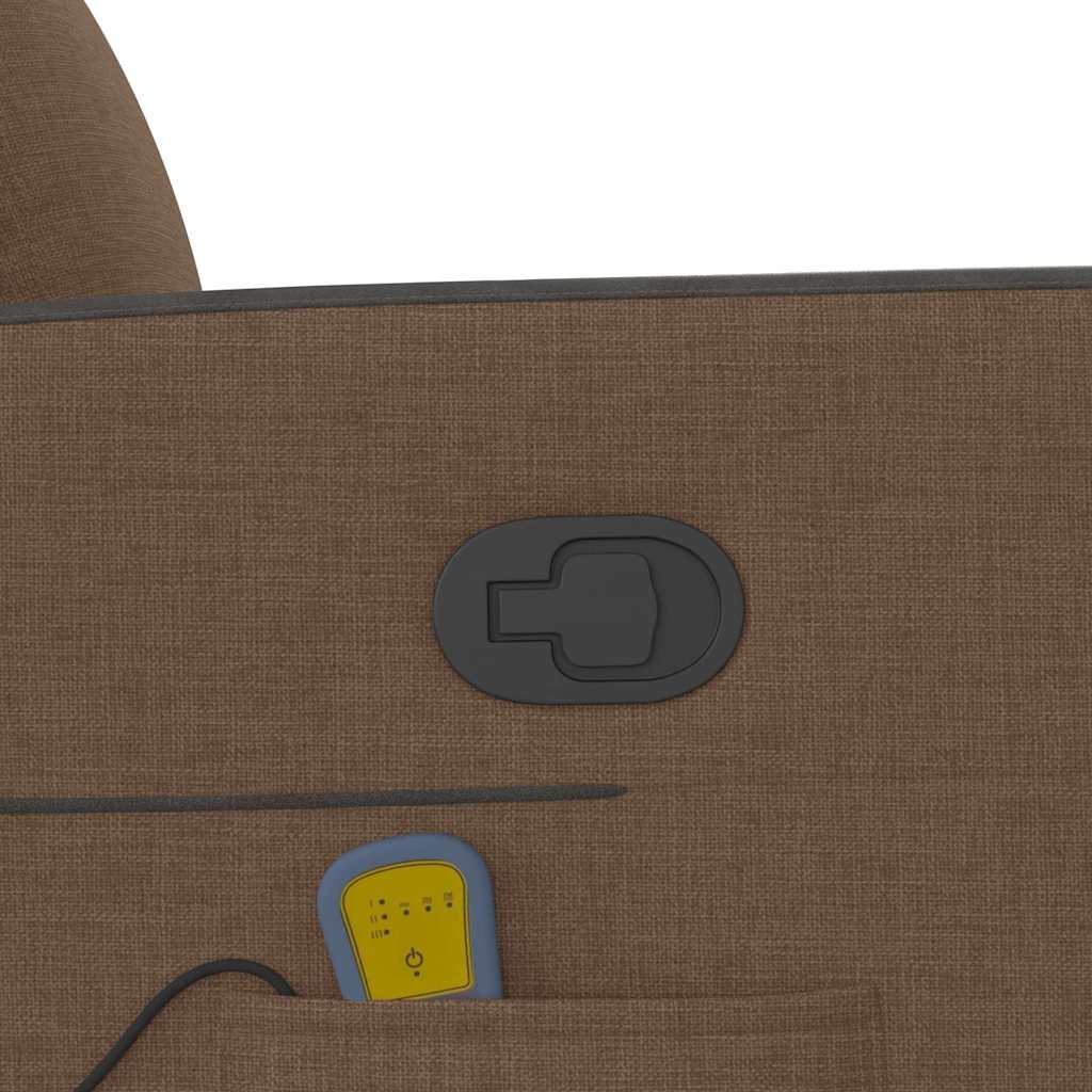 Fauteuil de massage avec aide à la verticalisation en tissu marron