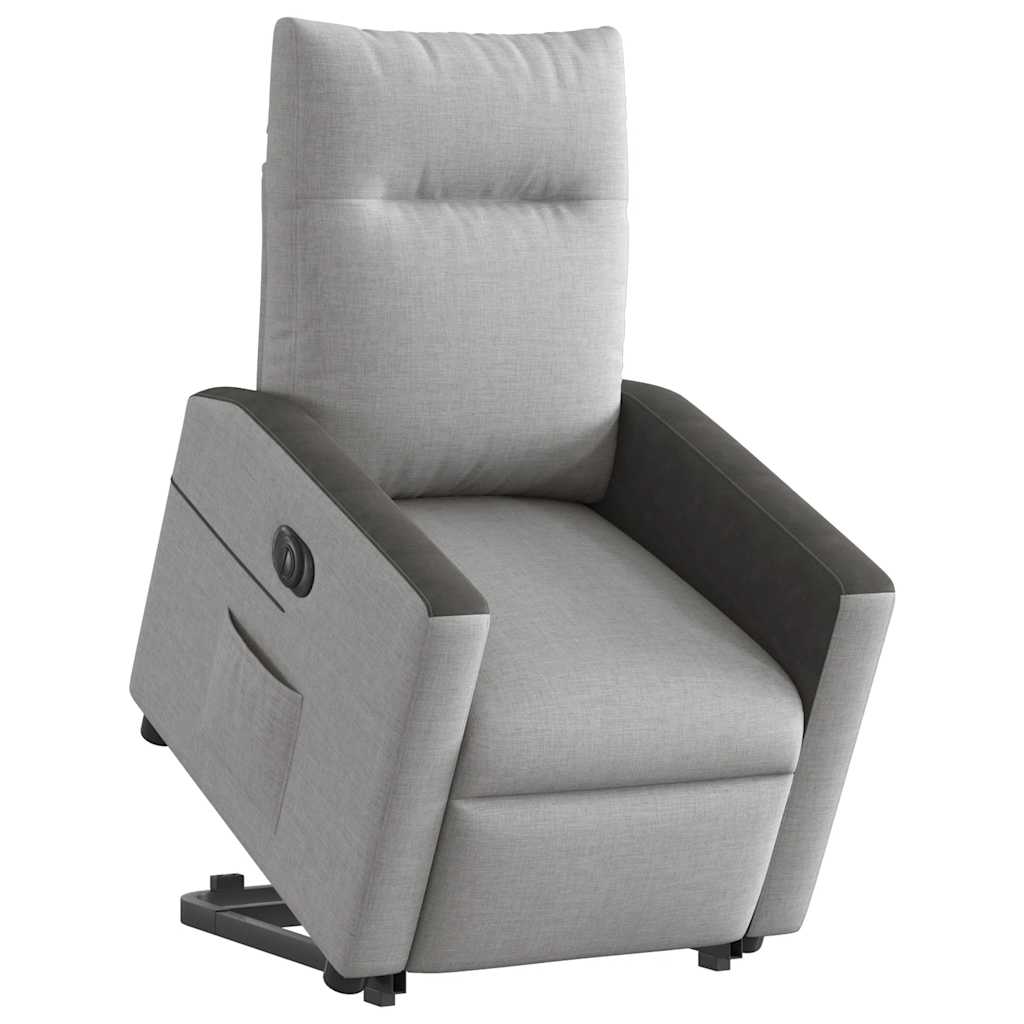Fauteuil relax avec releveur électrique en tissu gris nuage