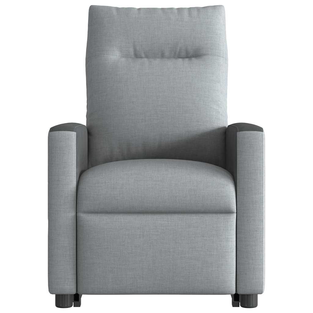 Fauteuil relax avec releveur électrique en tissu gris clair