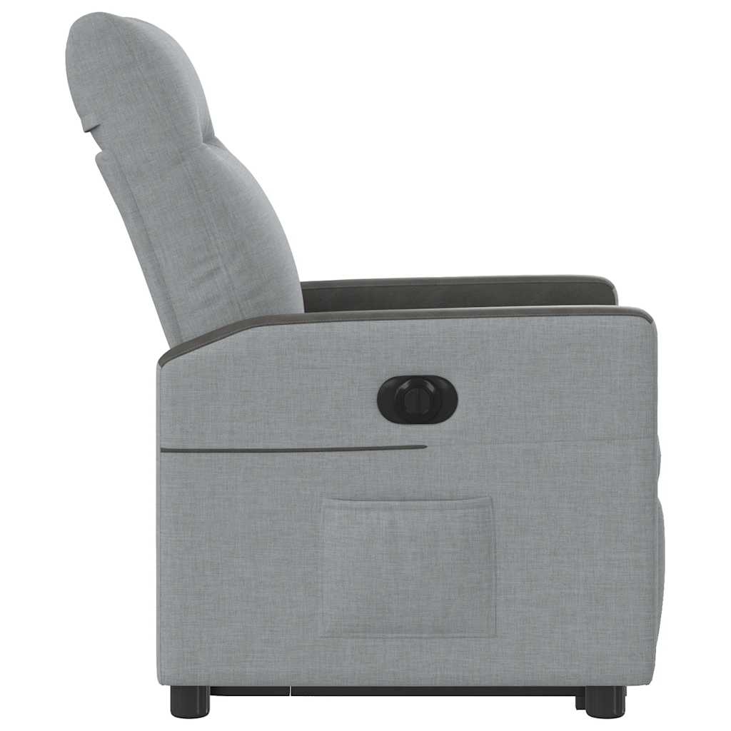 Fauteuil relax avec releveur électrique en tissu gris clair