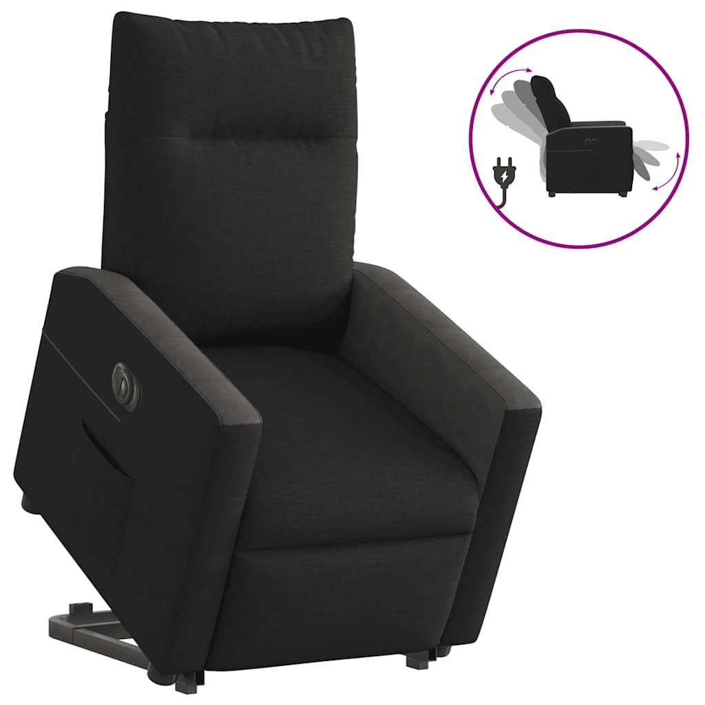 Fauteuil inclinable avec releveur électrique, tissu noir