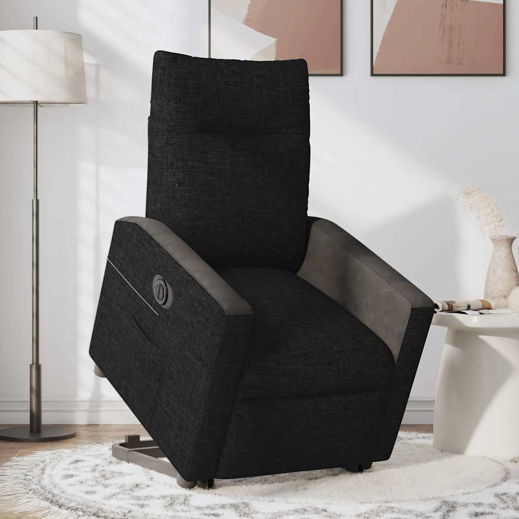 Fauteuil inclinable avec releveur électrique, tissu noir