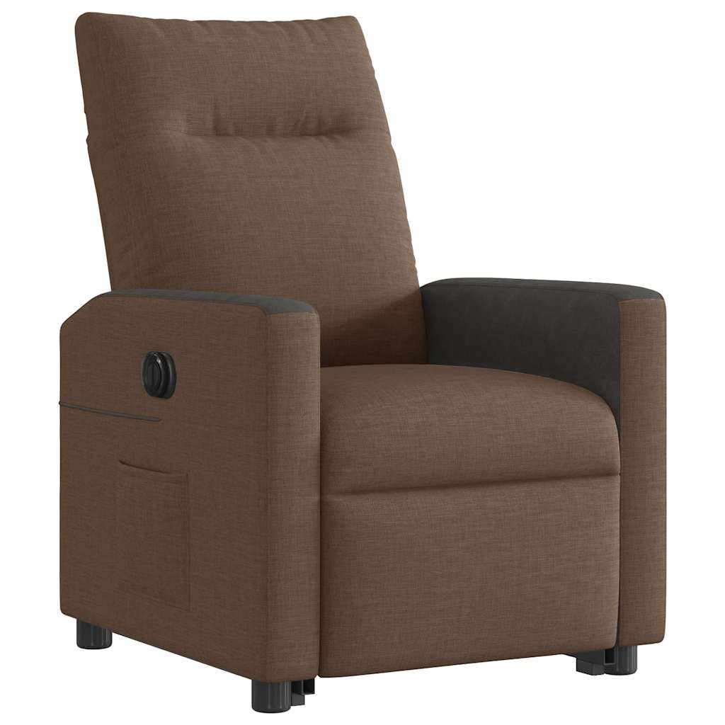 Relaxsessel mit Aufstehhilfe Elektrisch Braun Stoff