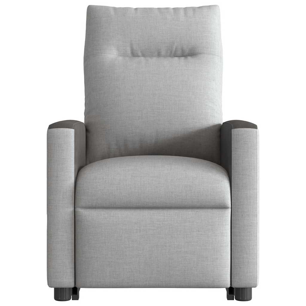 Fauteuil de massage avec aide électrique au verticalisation, tissu gris nuage
