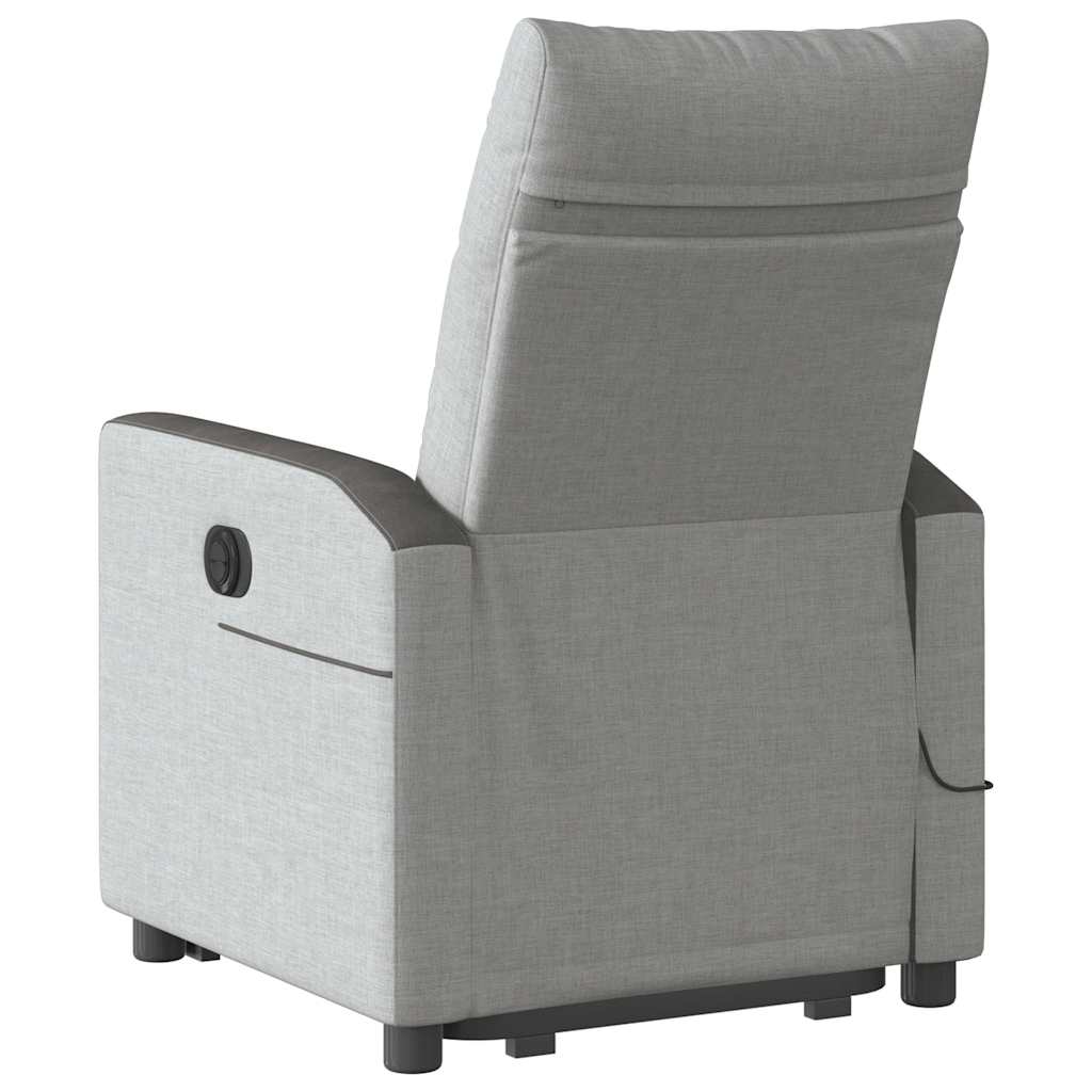 Fauteuil de massage avec aide électrique au verticalisation, tissu gris nuage
