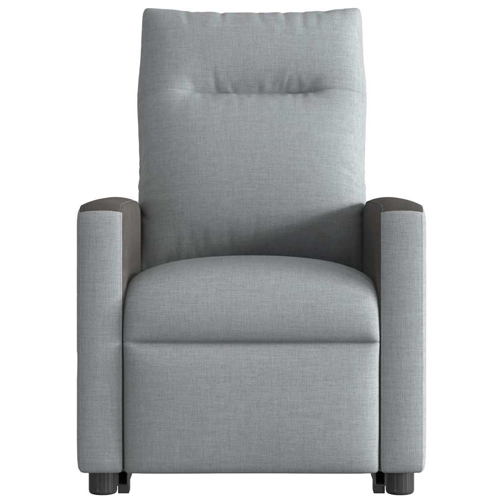 Fauteuil de massage électrique avec aide à la verticalisation en tissu gris clair