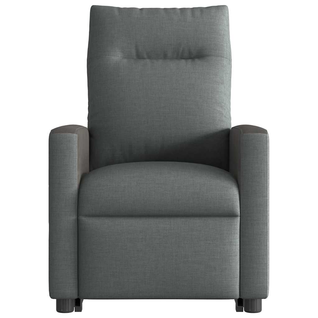 Fauteuil de massage électrique avec aide au verticalisation en tissu gris foncé